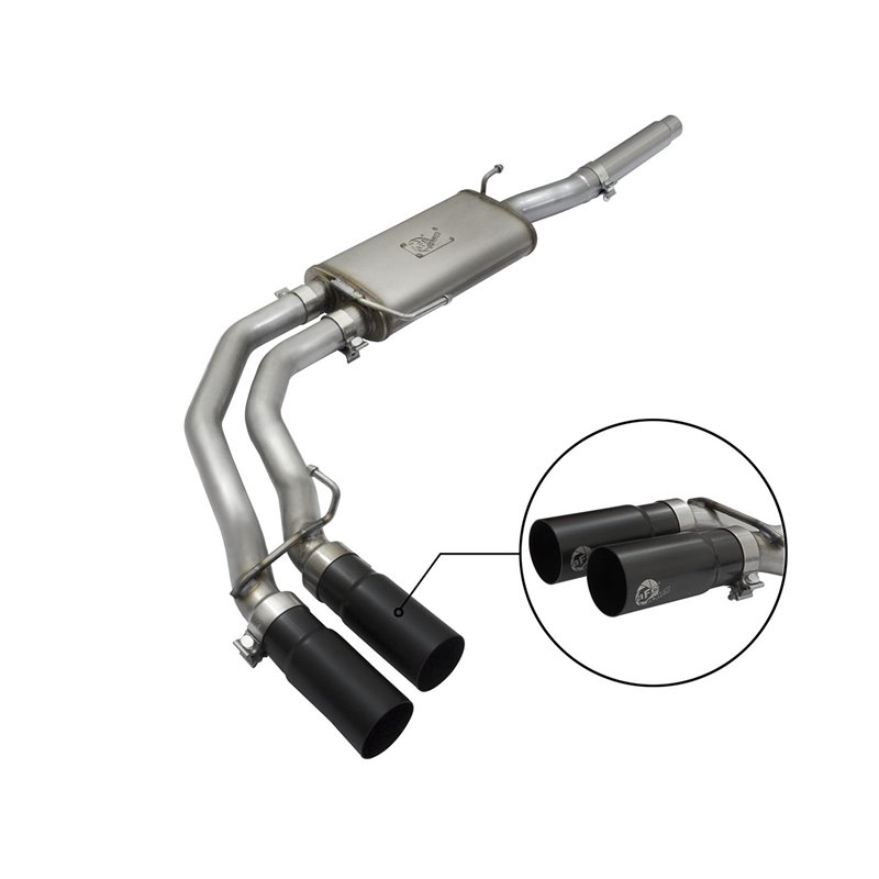 aFe Power | Rebel Series 3 IN to 2-1/2 IN 409 Stainless Steel Cat-Back Exhaust w/Black Tip - F-150 4.6L / 5.4L 2004-2008 aFe ...