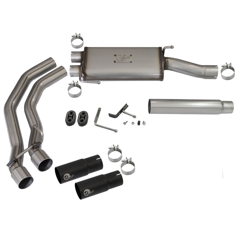 aFe Power | Rebel Series 3 IN to 2-1/2 IN 409 Stainless Steel Cat-Back Exhaust w/Black Tip - F-150 4.6L / 5.4L 2004-2008 aFe ...
