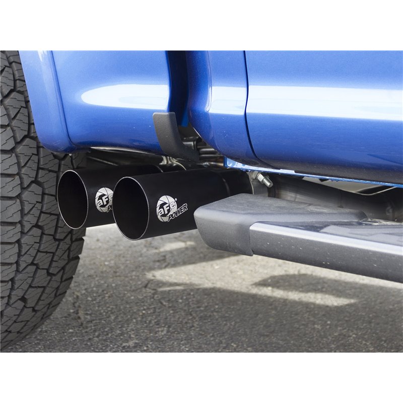 aFe Power | Rebel Series 3 IN to 2-1/2 IN 409 Stainless Steel Cat-Back Exhaust w/Black Tip - F-150 2.7T / 3.5L / 5.0L 2015-20...