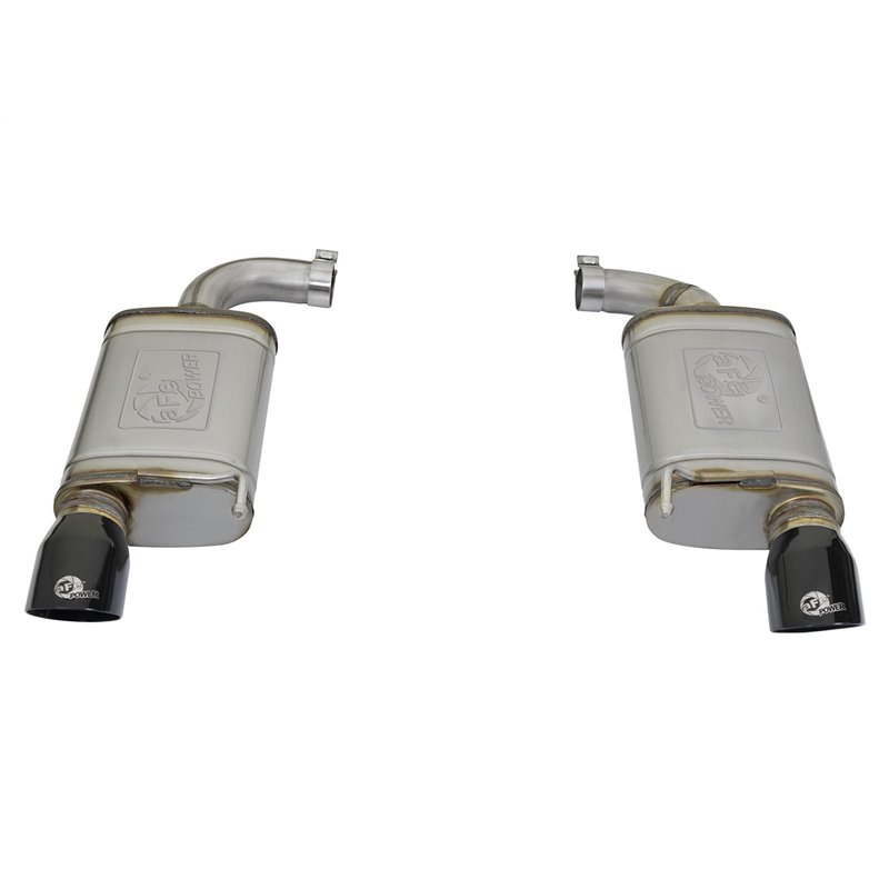 aFe POWER | MACH Force-Xp 2-1/2in 409 SS Axle-Back w/Black Tip - Mustang 2.3T / 3.7L 2015-2021