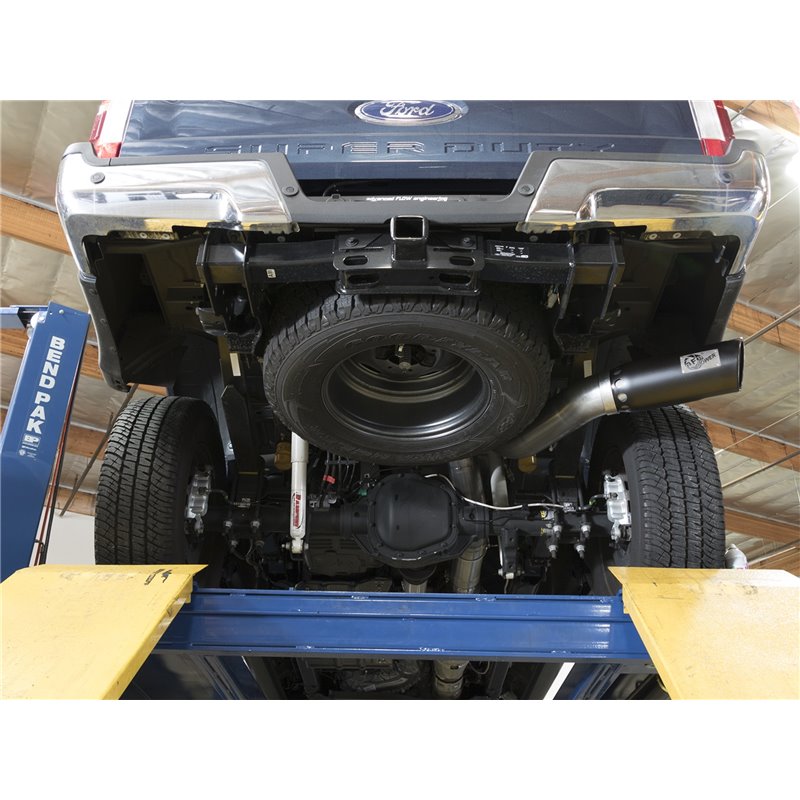 aFe POWER | Large Bore-HD 5in 409 SS DPF-Back w/Black Tip - F-250 / F-350 6.7L 2017-2021