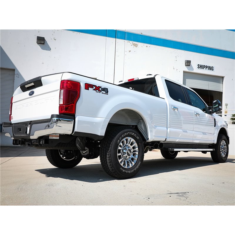 aFe Power | Rebel Series 3 IN 409 Stainless Steel Cat-Back Exhaust System w/Black Tip - F-250 / F-350 6.2L / 7.3L 2017-2022 a...