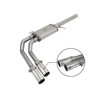 aFe Power | Rebel Series 3 IN to 2-1/2 IN 409 Stainless Steel Cat-Back Exhaust w/Polish Tip - Silverado / Sierra 1500 4.3L / ...