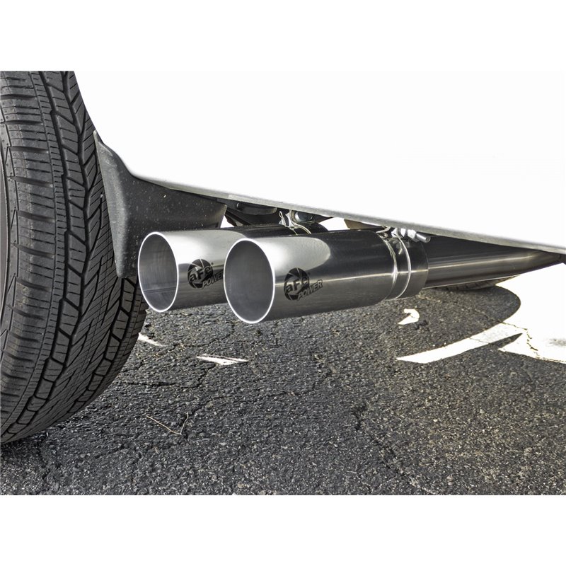 aFe Power | Rebel Series 3 IN to 2-1/2 IN 409 Stainless Steel Cat-Back Exhaust w/Polish Tip - Silverado / Sierra 1500 4.3L / ...