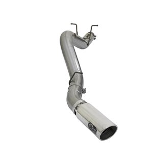 aFe POWER | Large Bore-HD 4in 409 SS DPF-Back w/Polished Tip - Silverado 2500 HD / Silverado 3500 HD / Sierra 2500 HD / Sierra 3