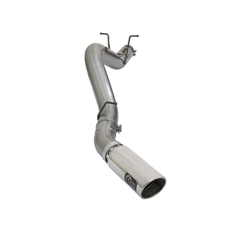 aFe POWER | Large Bore-HD 4in 409 SS DPF-Back w/Polished Tip - Silverado 2500 HD / Silverado 3500 HD / Sierra 2500 HD / Sierra 3