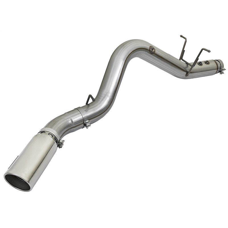 aFe POWER | Large Bore-HD 4in 409 SS DPF-Back w/Polished Tip - Silverado 2500 HD / Silverado 3500 HD / Sierra 2500 HD / Sierra 3