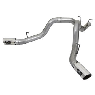 aFe Power | Large Bore-HD 4 IN 409 Stainless Steel DPF-Back Exhaust w/Dual Polished Tips - Silverado / Sierra 2500 HD / 3500 ...