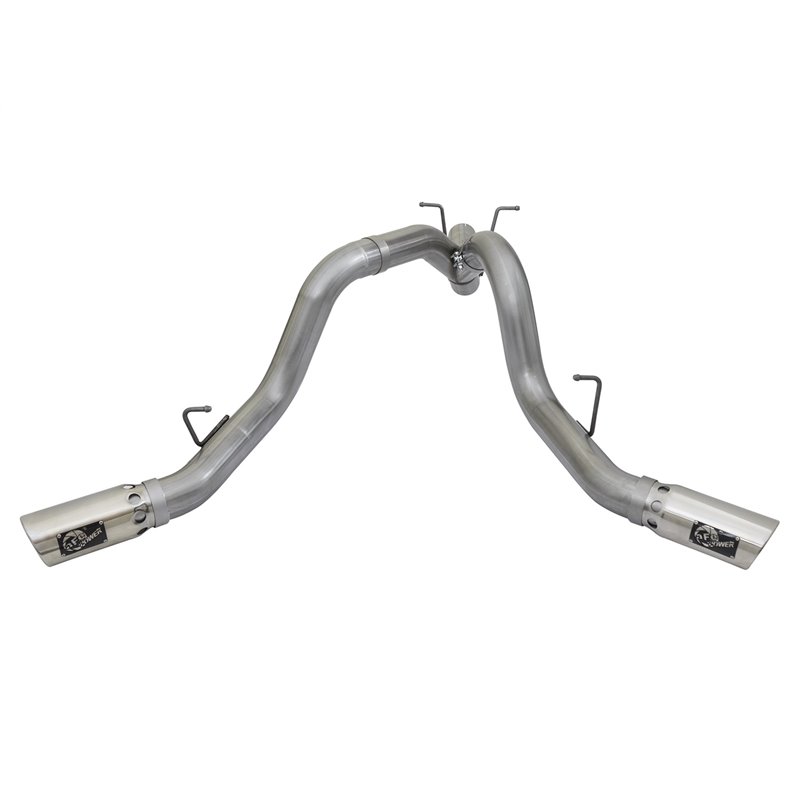 aFe Power | Large Bore-HD 4 IN 409 Stainless Steel DPF-Back Exhaust w/Dual Polished Tips - Silverado / Sierra 2500 HD / 3500 ...