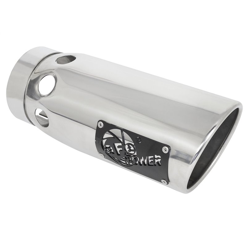 aFe Power | Large Bore-HD 4 IN 409 Stainless Steel DPF-Back Exhaust System w/Polished Tip - Silverado / Sierra 2500 HD / 3500...