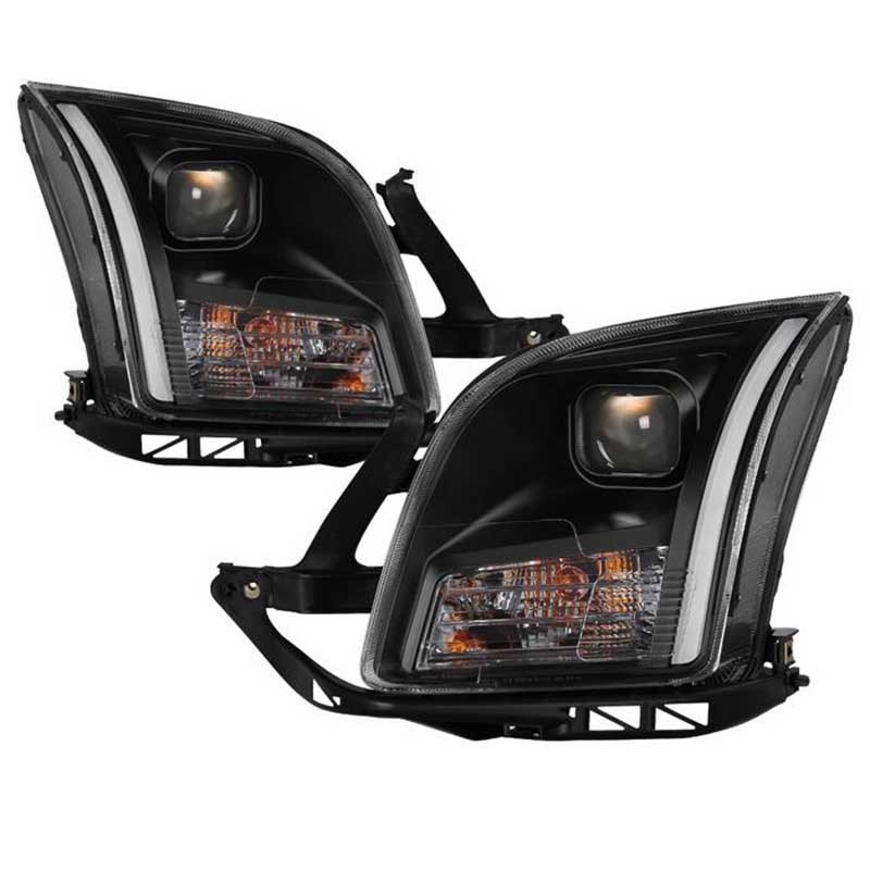 Xtune | Projector Headlights - Light Bar DRL - Black Xtune DRL Bar Headlights