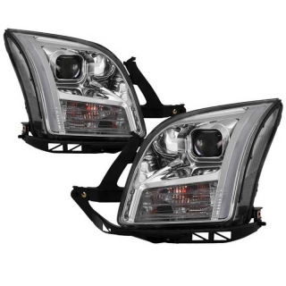 Xtune | Projector Headlights - Light Bar DRL - Chrome Xtune DRL Bar Headlights