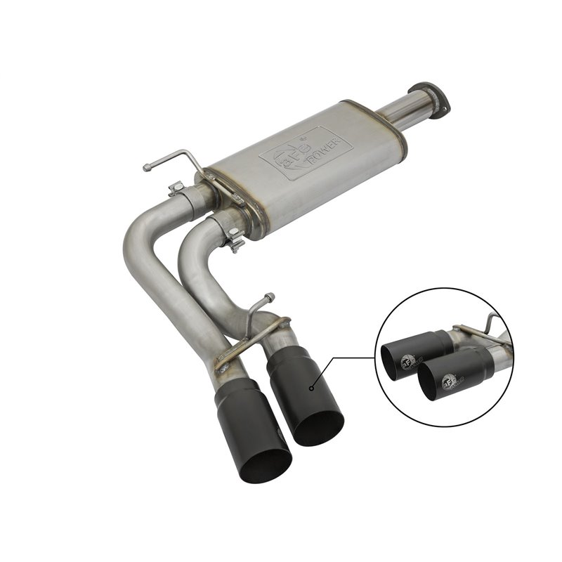 aFe Power | Rebel Series 3 IN Cat-Back Exhaust System w/Dual Mid-Side Exit Black Tips - Tacoma 3.5L 2016-2023 aFe POWER Cat-B...