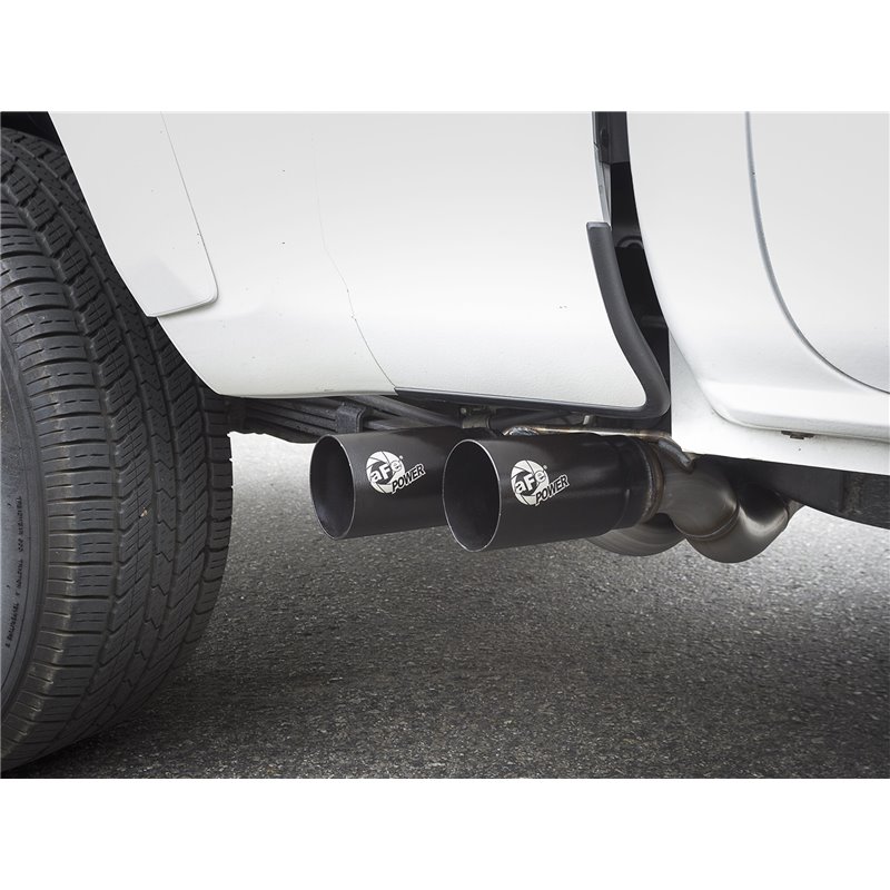 aFe Power | Rebel Series 3 IN Cat-Back Exhaust System w/Dual Mid-Side Exit Black Tips - Tacoma 3.5L 2016-2023 aFe POWER Cat-B...