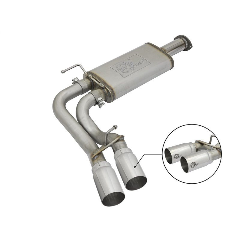 aFe Power | Rebel Series 3 IN Cat-Back Exhaust System w/Dual Mid-Side Exit Polished Tips - Tacoma 3.5L 2016-2023 aFe POWER Ca...