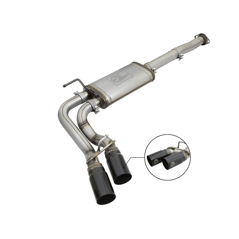 aFe Power | Rebel Series 3 IN Cat-Back Exhaust System w/Dual Mid-Side Exit Black Tips - Tacoma 4.0L 2005-2015 aFe POWER Cat-B...