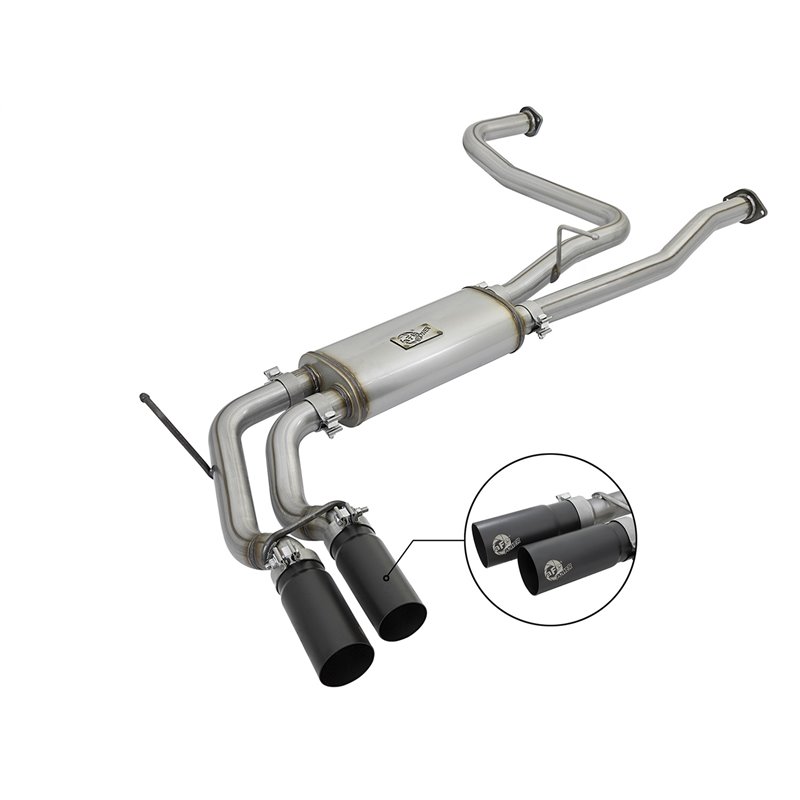 aFe POWER | Rebel Series 2-1/2in. Cat-Back w/Black Tip - Titan / Titan XD 5.6L 2017-2021