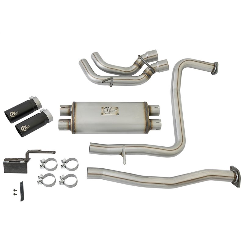 aFe POWER | Rebel Series 2-1/2in. Cat-Back w/Black Tip - Titan / Titan XD 5.6L 2017-2021