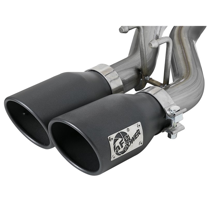 aFe Power | Rebel Series 2-1/2 IN 409 Stainless Steel Cat-Back Exhaust System w/Black Tip - Wrangler (JK) / Wrangler (JL) 3.6...