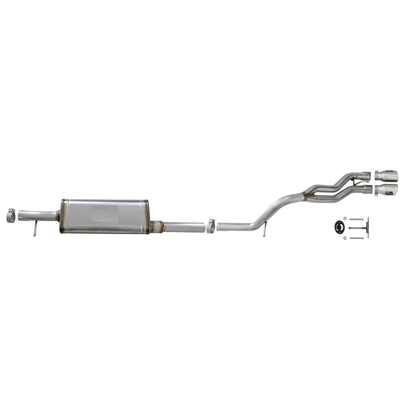 aFe Power | Rebel Series 2-1/2 IN 409 Stainless Steel Cat-Back Exhaust System w/Polished Tip - Wrangler (JK) / Wrangler (JL) ...