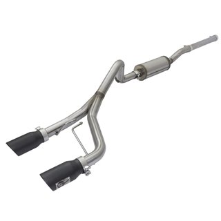 aFe Power | Rebel Series 2-1/2 IN 409 Stainless Steel Cat-Back Exhaust System w/Black Tip - Wrangler (JK) / Wrangler (JL) 3.6...