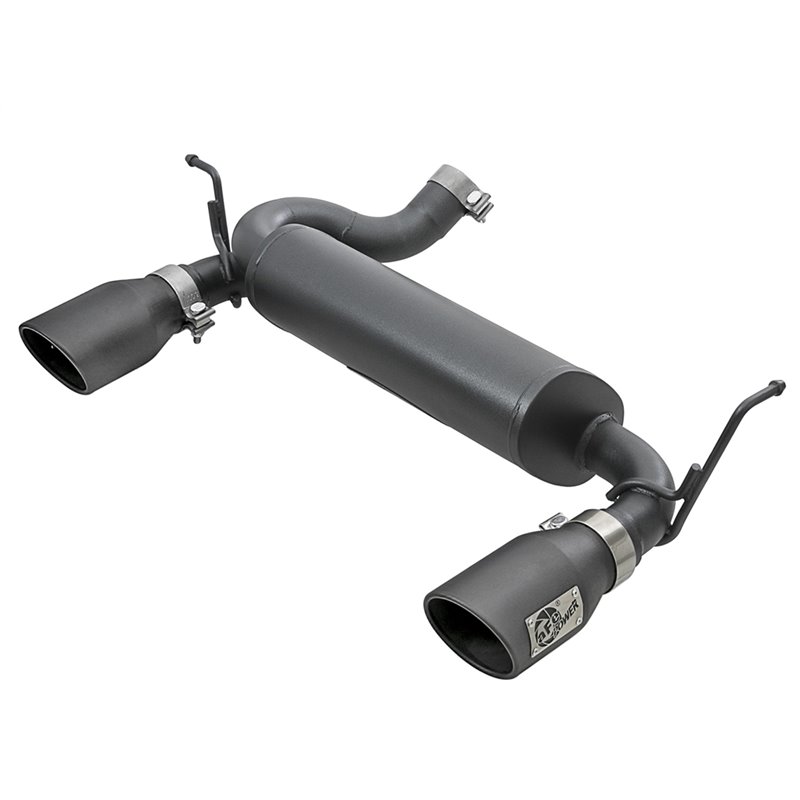 aFe POWER | Rebel Series 2-1/2in 409 SS Axle-Back w/Black Tips - Wrangler (JK) 3.6L / 3.8L 2007-2018