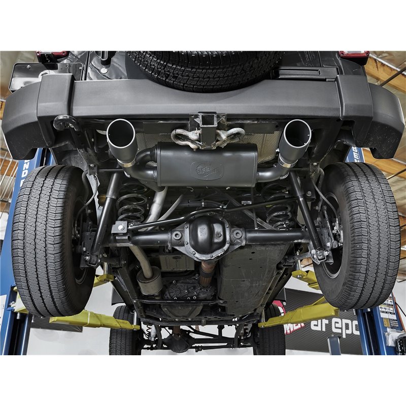 aFe POWER | Rebel Series 2-1/2in 409 SS Axle-Back w/Black Tips - Wrangler (JK) 3.6L / 3.8L 2007-2018