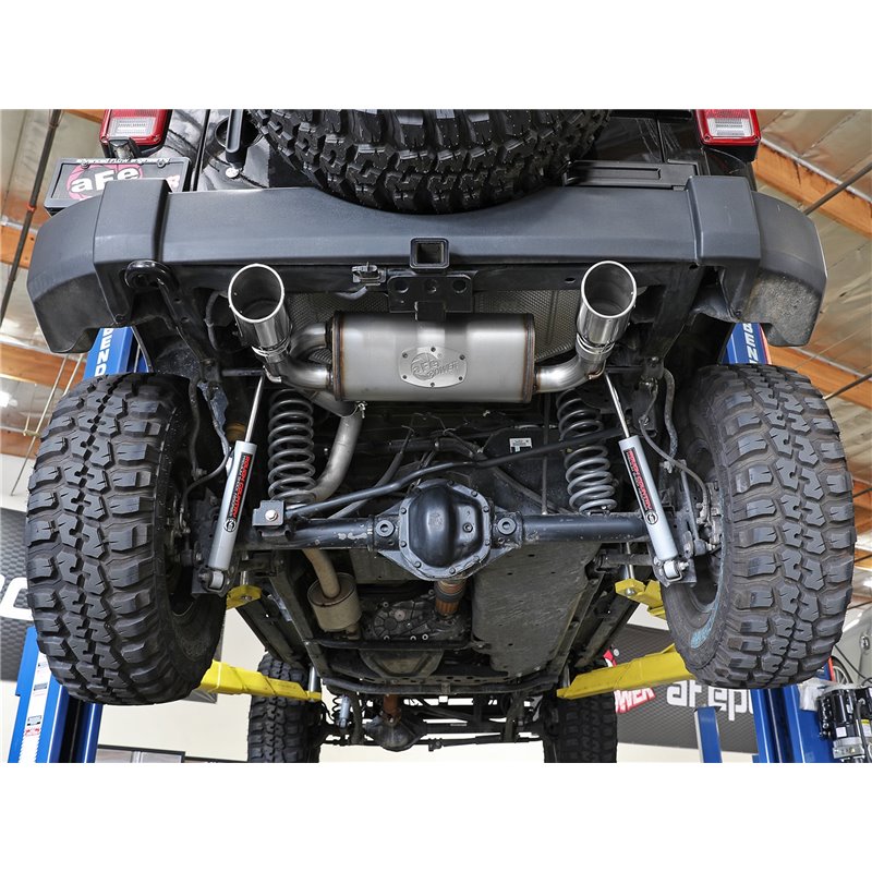 aFe POWER | Rebel Series 2-1/2in 409 SS Axle-Back w/Polished Tips - Wrangler (JK) 3.6L / 3.8L 2007-2018