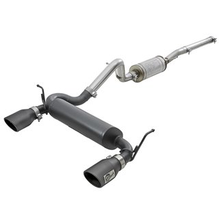 aFe Power | Rebel Series 2-1/2 IN 409 Stainless Steel Cat-Back Exhaust System w/Black Tips - Wrangler (JK) / Wrangler (JL) 3....