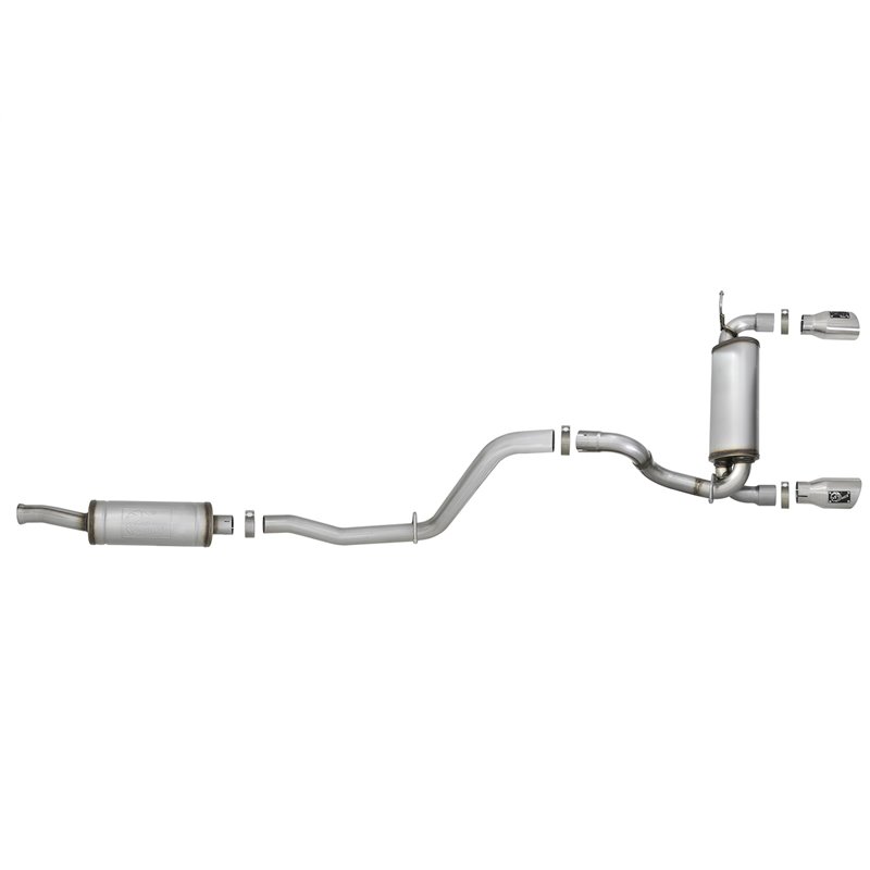 aFe POWER | Rebel Series 2-1/2in 409 SS Cat-Back w/Polished Tips - Wrangler (JL) 2.0T / 3.6L 2018-2021