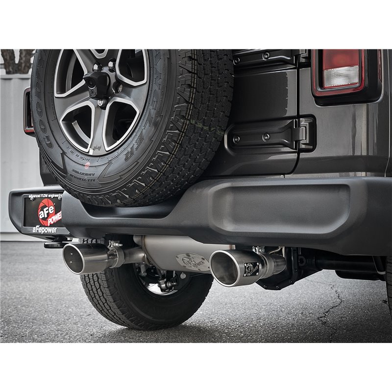 aFe POWER | Rebel Series 2-1/2in 409 SS Cat-Back w/Polished Tips - Wrangler (JL) 2.0T / 3.6L 2018-2021