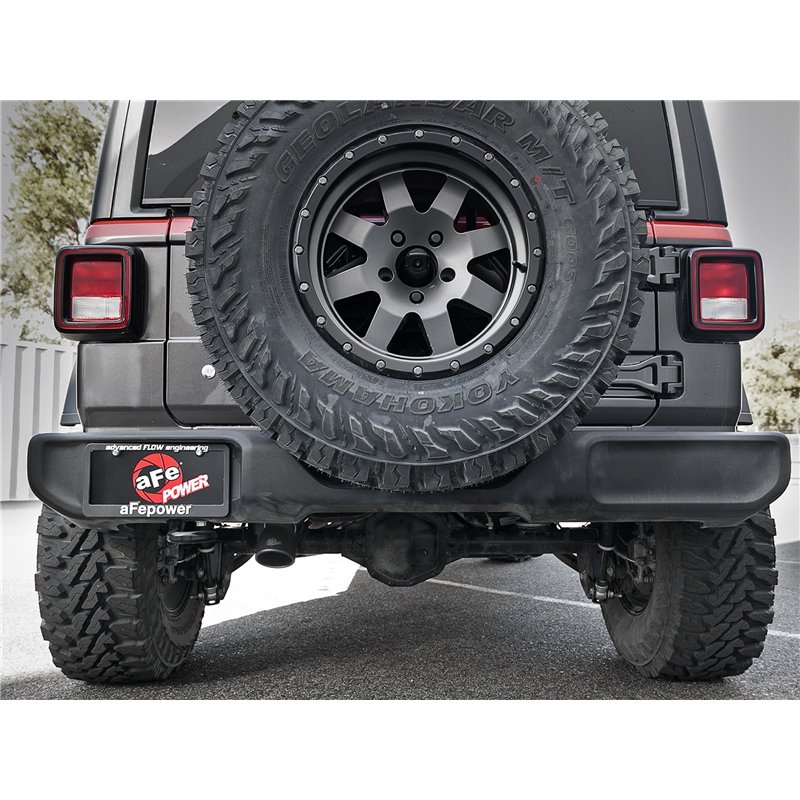 aFe POWER | MACH Force-Xp 2-1/2in 409 SS Axle-Back Hi-Tuck Black Tip - Wrangler (JL) 2.0T / 3.6L 2018-2021