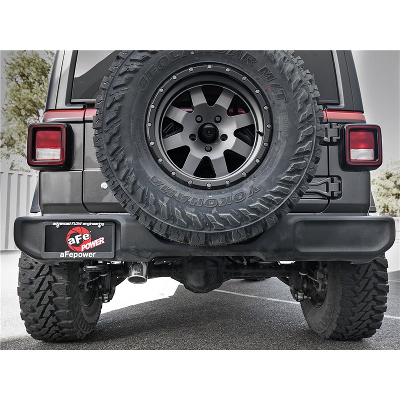 aFe POWER | MACH Force-Xp 2-1/2in 409 SS Axle-Back Hi-Tuck Polished Tip - Wrangler (JL) 2.0T / 3.6L 2018-2021