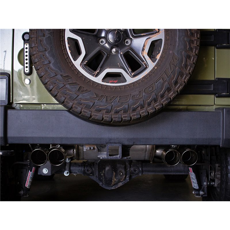 aFe Power | Rebel Series 2-1/2 IN 409 Stainless Steel Axle-Back Exhaust System Black - Wrangler (JK) / Wrangler (JL) 3.6L / 3...