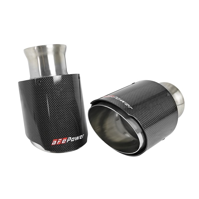 aFe POWER | MACH Force-Xp 4-1/2in Carbon Fiber OE Replacement Tips - Charger 6.2L / 6.4L 2015-2021