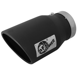 aFe POWER | MACH Force-Xp 409 SS Clamp-on Exhaust Tip Black Left Side Exit