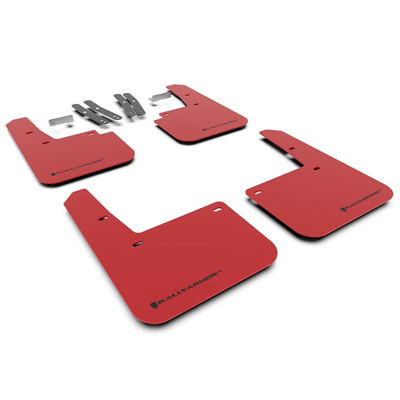 RallyArmor | Red UR Mud Flap Black Logo - Kona 2018-2023 RallyArmor Mud Flaps