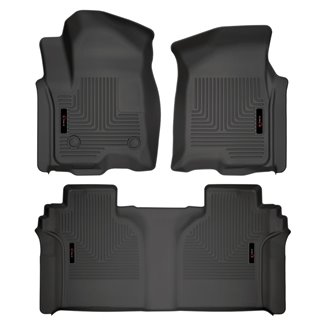 Enthuze | Front & Rear Floor Liners - Silverado / Sierra 1500 Double Cab 2019-2022 Enthuze Floor Mats