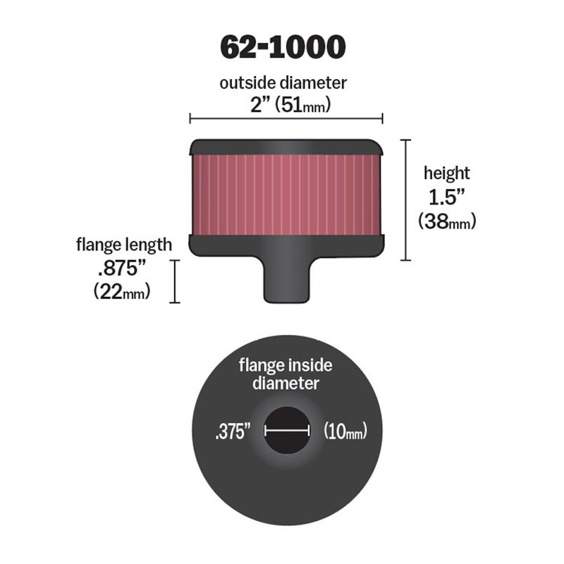 K&N | Vent Air Filter/Breather K&N Air Filter