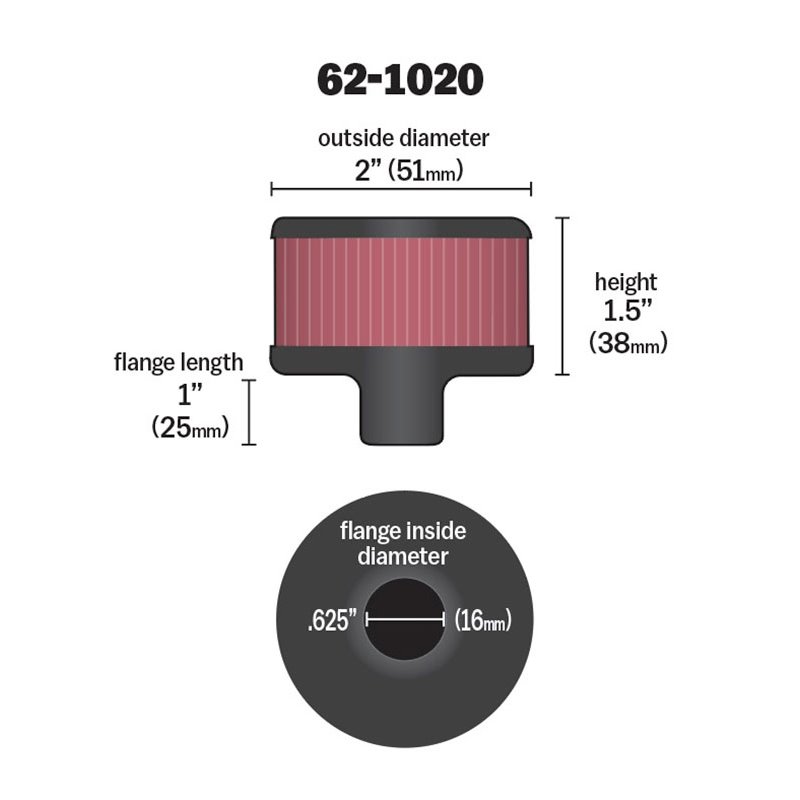 K&N | Vent Air Filter/Breather K&N Air Filter