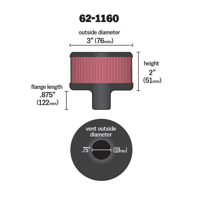 K&N | Vent Air Filter/Breather K&N Air Filter