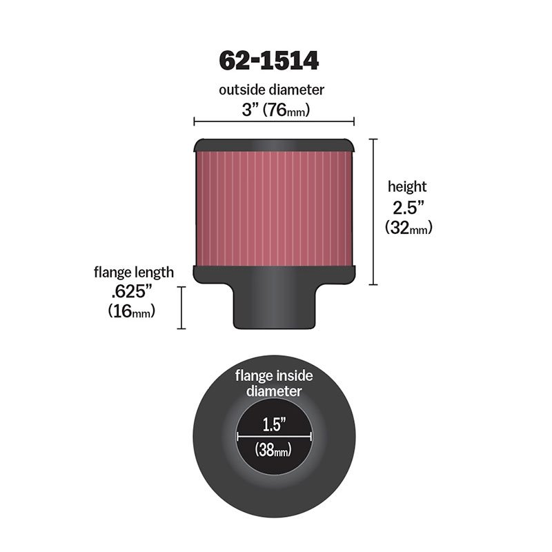 K&N | Vent Air Filter/Breather K&N Air Filter