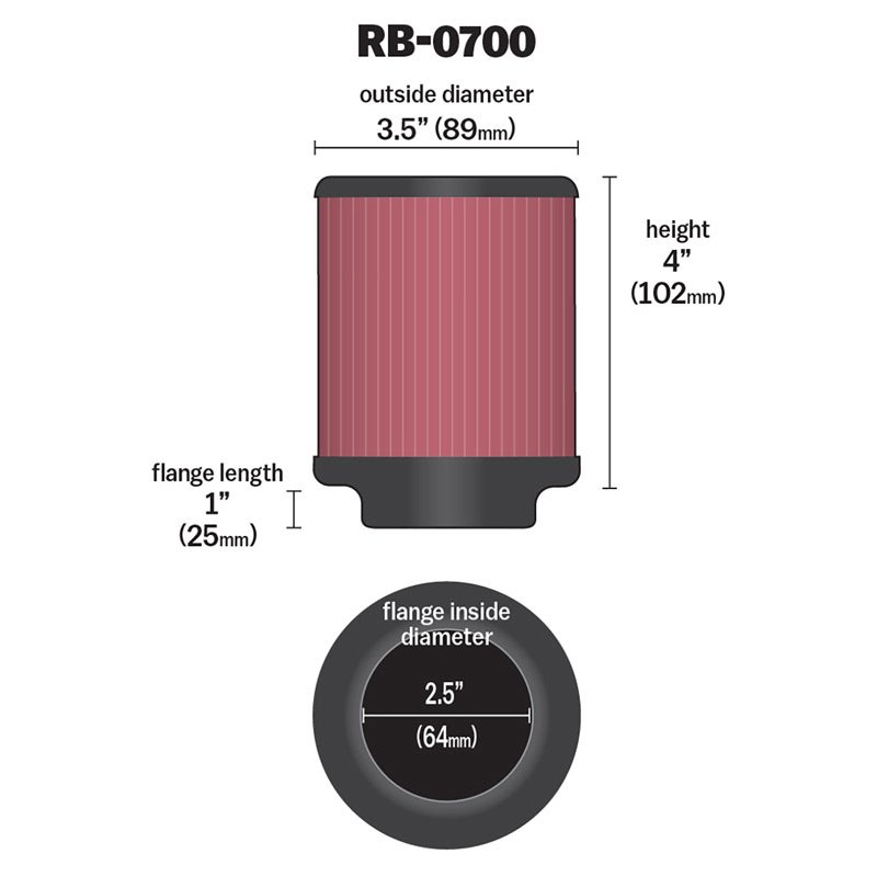 K&N | Universal Clamp-On Air Filter