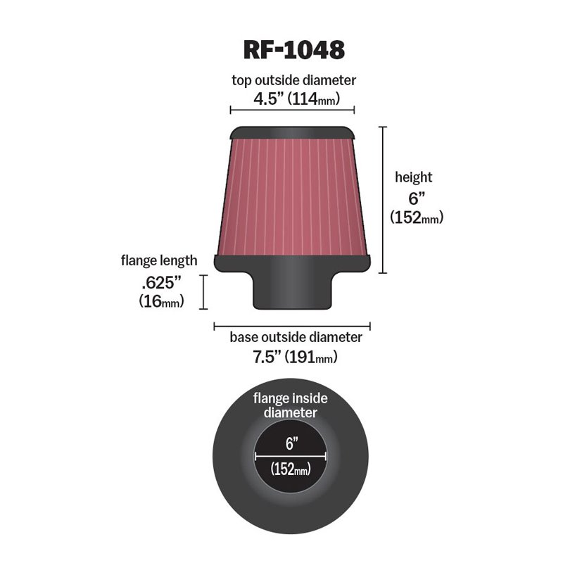 K&N | Universal Clamp-On Air Filter