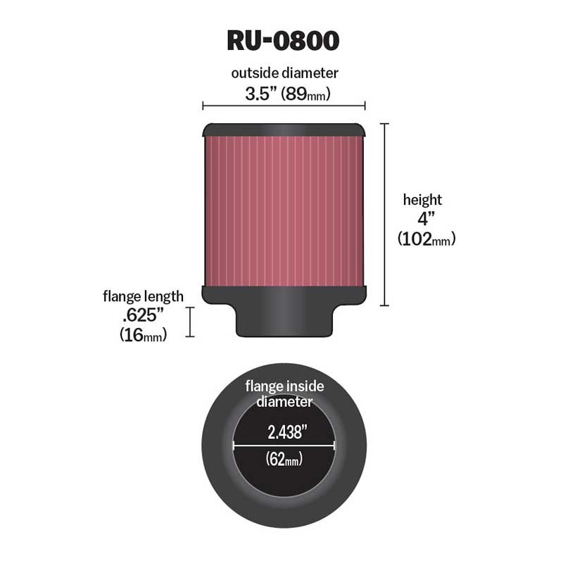 K&N | Universal Clamp-On Air Filter