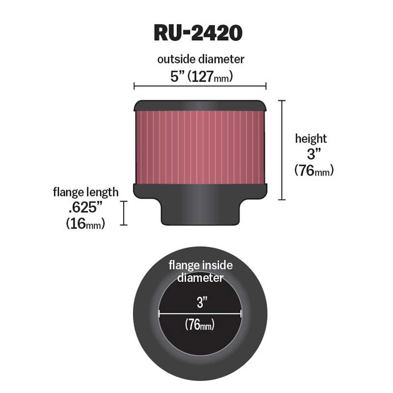 K&N | Universal Clamp-On Air Filter