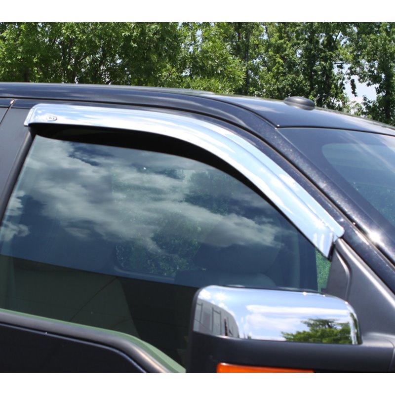 AVS | Chrome Ventvisor Deflector 2 pc. - Front - F-150 4.2L 2004-2008 AVS Side Window Deflectors
