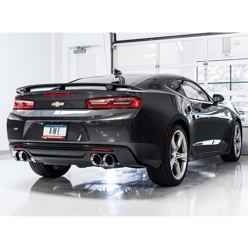 AWE Tuning | Track Cat-Back Exhaust Quad Chrome Tips - Camaro SS / ZL1 6.2L 2016-2022