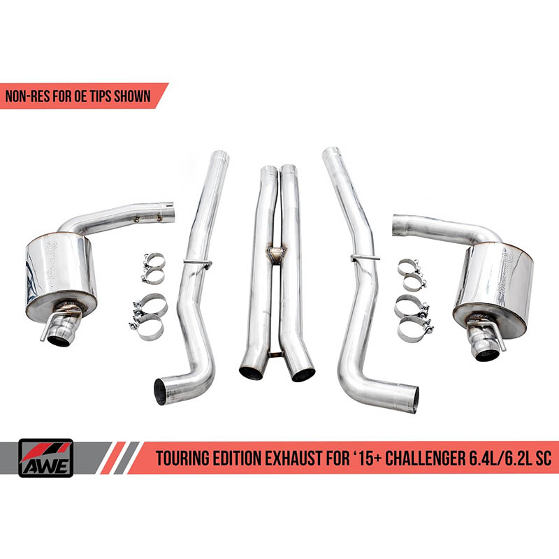 AWE Tuning | Touring Cat-Back Exhaust - Challenger 6.2L / 6.4L 2015-2023 AWE Tuning Cat-Back Exhausts