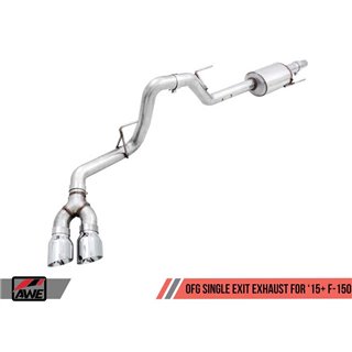 AWE Tuning | 0FG Cat-Back Exhaust 4.5" Chrome Tips - F-150 2.7T / 3.5T / 5.0L 2015-2020